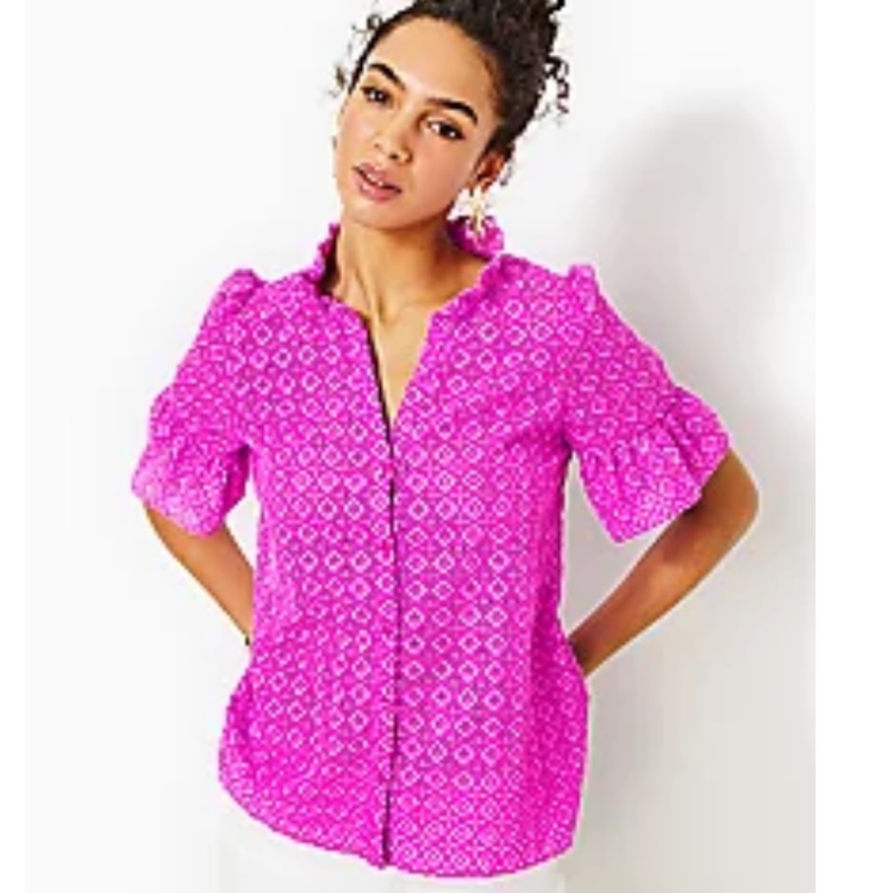 NWT Lilly Pulitzer- Calynn Eyelet Button Down